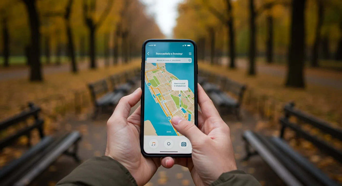 Dłoń trzymająca smartfon z wyświetloną aplikacją, która automatycznie zaplanowała szczegółowy harmonogram wycieczki turystycznej.