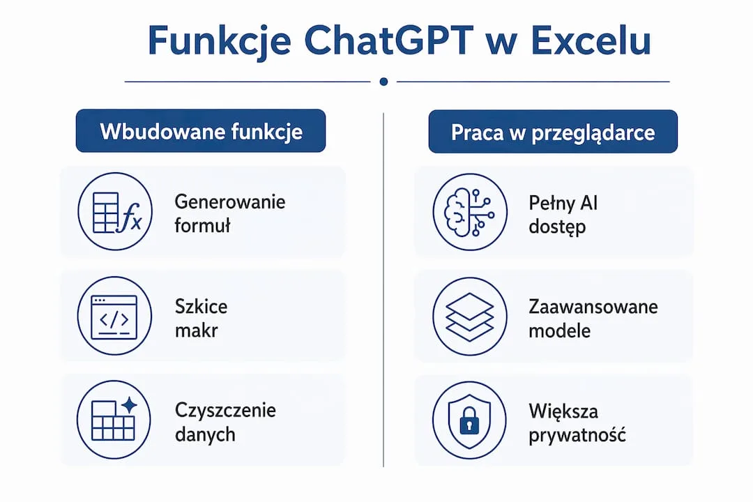 Infografika pokazująca, jak wykorzystać ChatGPT w pracy z Excelem